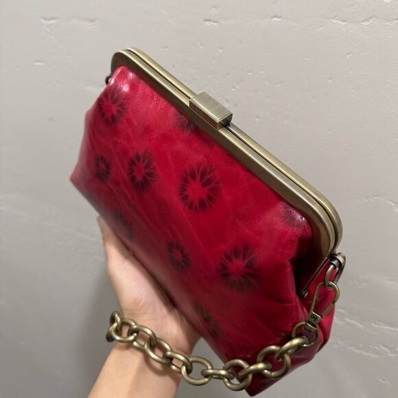 Red Cowhide Leather Handmade Push-lock Purse/Crossbody Includes  Small Clutch - Picture 12 of 16